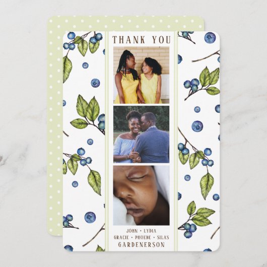 Blueberry Foto Vielen Dank Ankündigung (Vorne/Hinten)