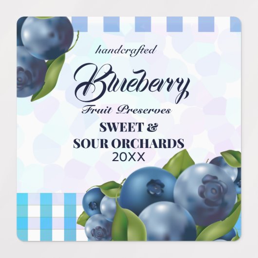 Blueberry Fruit Etiketten (Design 1)