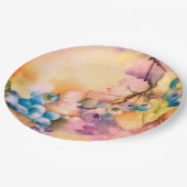 Blueberry Fruit Pattern — Hand-Painted Berries Pappteller (Schrägansicht)