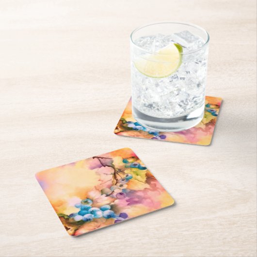 Blueberry Fruit Pattern — Hand-Painted Berries  Rechteckiger Pappuntersetzer (Vor Ort)