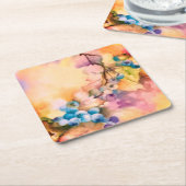 Blueberry Fruit Pattern — Hand-Painted Berries  Rechteckiger Pappuntersetzer (angewinkelt)