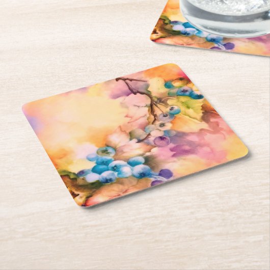 Blueberry Fruit Pattern — Hand-Painted Berries  Rechteckiger Pappuntersetzer (angewinkelt)