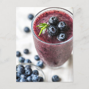 Blueberry Fruit Smoothie Nah-up Foto Postcard Postkarte