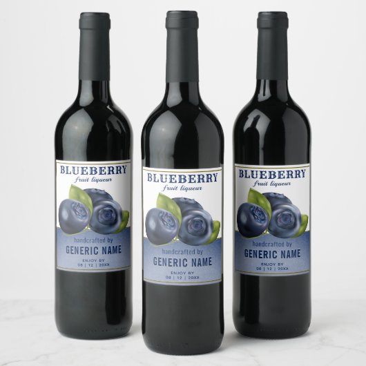 Blueberry Fruit Weinetikett (Flaschen)