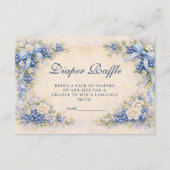 Blueberry Garden Bow Baby Shower Diapper Raffle Begleitkarte (Vorderseite)