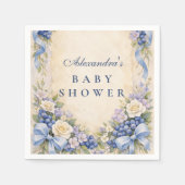 Blueberry Garden Bow Baby Shower Serviette (Vorderseite)