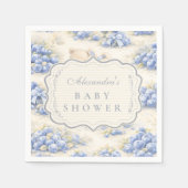 Blueberry Garden Teddy Toile Baby Shower Serviette (Vorderseite)