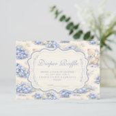 Blueberry Garden Teddy Toile Diapper Raffle Begleitkarte (Stehend Vorderseite)