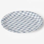 Blueberry Gingham Pattern Baby Dusche Pappteller (Schrägansicht)