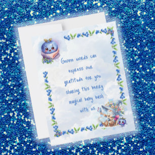 Blueberry Gnome Baby Dusche Vielen Dank Dankeskarte