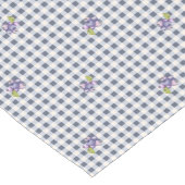Blueberry Gray Blue Gingham Kurzer Tischläufer (Ecke)