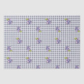 Blueberry Gray Blue Gingham Seidenpapier (Vorderseite)