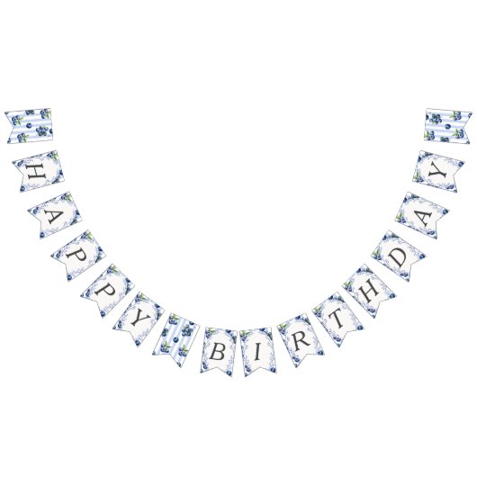 Blueberry Happy Birthday Banner (Alle)