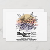 Blueberry Hill Diner Einladung (Vorne/Hinten)