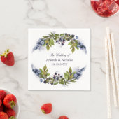 Blueberry-Hochzeit im Herbst personalisiert Serviette (Beispiel)