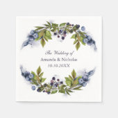 Blueberry-Hochzeit im Herbst personalisiert Serviette (Vorderseite)