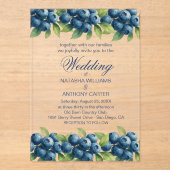 Blueberry-Hochzeitsfeiern Acryleinladungen (Vorderseite)