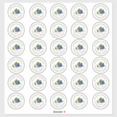 Blueberry Jam 2" Mason Jar Standard Lid Label (Blatt)