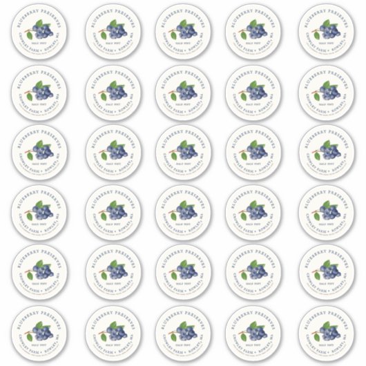 Blueberry Jam 2" Mason Jar Standard Lid Label (Vorderseite)