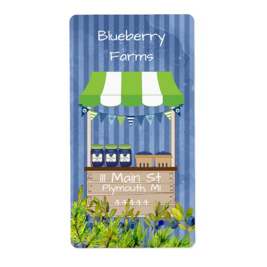 Blueberry Jam Canning Label (Vorne)