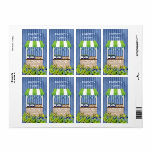 Blueberry Jam Canning Label (Vorne)