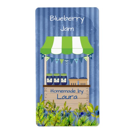 Blueberry Jam Canning Label (Vorne)