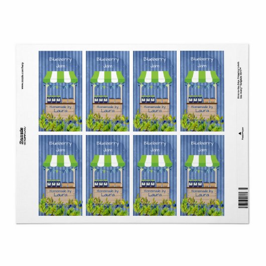 Blueberry Jam Canning Label (Vorne)