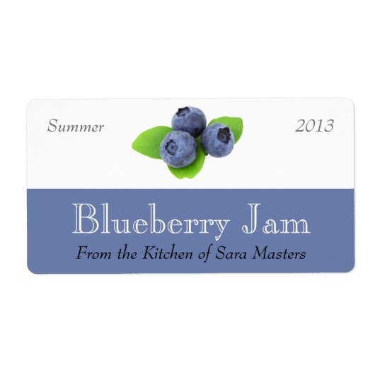 Blueberry Jam Canning Labels (Vorne)