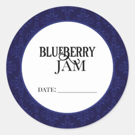 Blueberry Jam Canning Lid Labels Runder Aufkleber