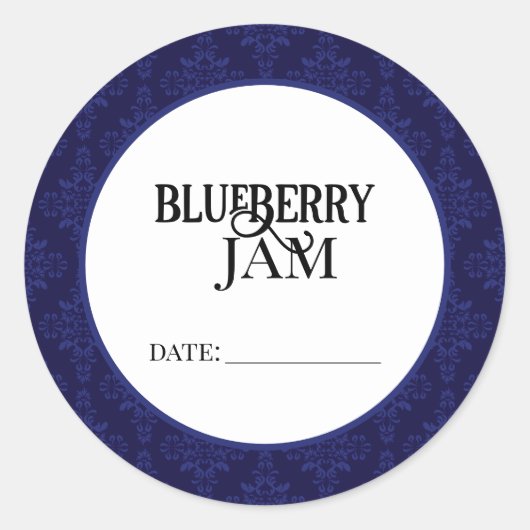 Blueberry Jam Canning Lid Labels Runder Aufkleber (Vorderseite)