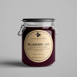 Blueberry Jam Jar Label Packaging Design Runder Aufkleber<br><div class="desc">Modernes Design in Schwarz und Weiß für Ihre personalisierten Konfitüren. Passen Sie es sich an!</div>