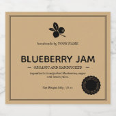 Blueberry Jam Jar Label Packaging Design Schaumweinetikett (Einzelnes Label)