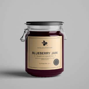 Blueberry Jam Jar Label Packaging Design Schaumweinetikett