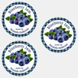Blueberry Jam Kariert Circle Food Label Etiketten