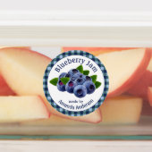 Blueberry Jam Kariert Circle Food Label Etiketten (Befestigt)