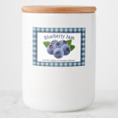 Blueberry Jam Kariert H Food Label Lebensmitteletikett (Vorderseite)