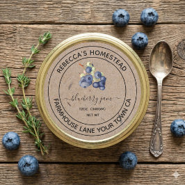 Blueberry Jam Kraft Paper Canning Jar Labels Runder Aufkleber