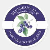 Blueberry Jam Label Runder Aufkleber (Vorderseite)