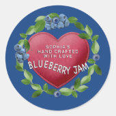 BLUEBERRY JAM MIT LIEBE HERZ RUNDER AUFKLEBER (Vorderseite)