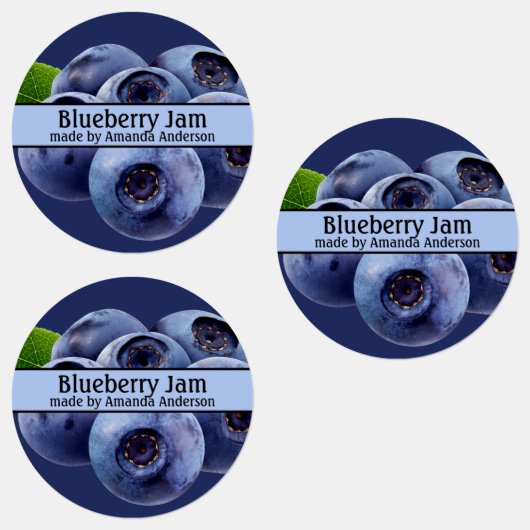 Blueberry Jam Modern Circle Etiketten (Gruppe)