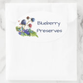 Blueberry Jam Preserve Canning Label Ovaler Aufkleber (Tasche)