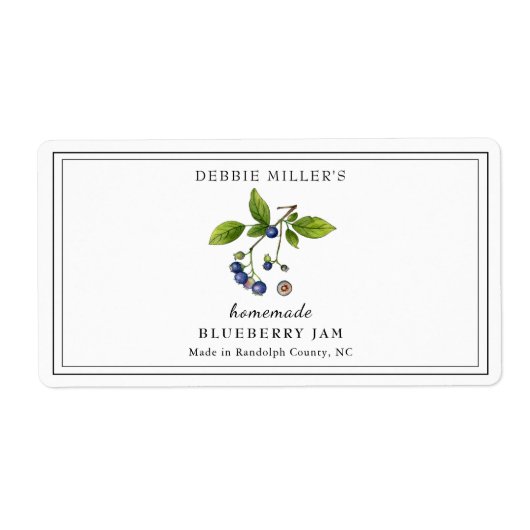Blueberry-Jam-rechteckiges Etikett (Vorne)