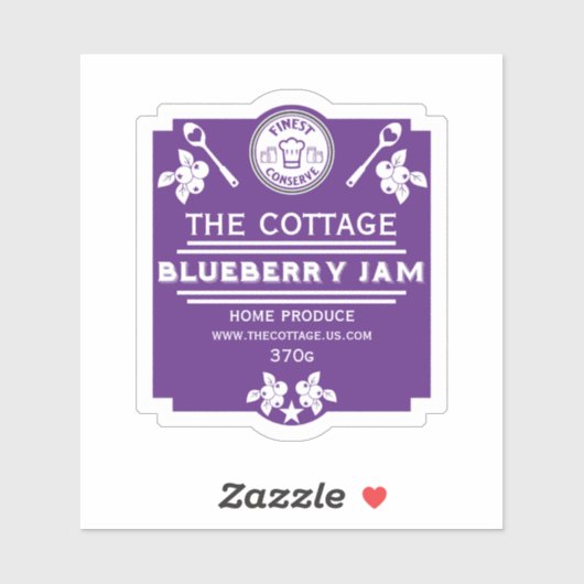 Blueberry Jam Seller Aufkleber (Blatt)