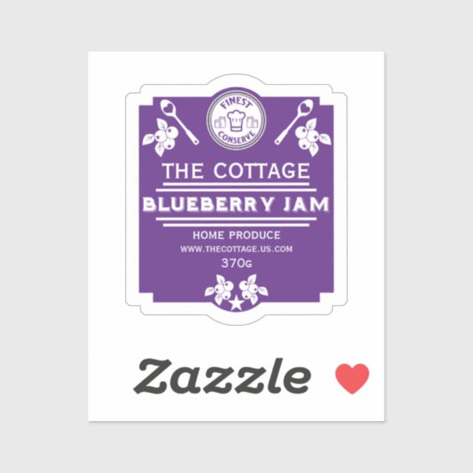 Blueberry Jam Seller Aufkleber (Blatt)