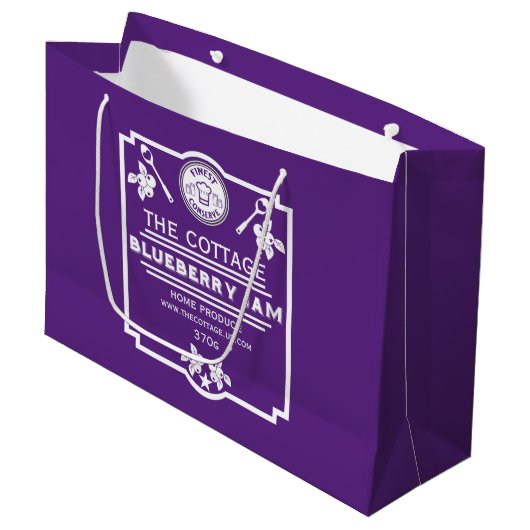 Blueberry Jam Seller Große Geschenktüte (Vorderseite Schrägansicht)