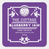 Blueberry Jam Seller Quadratischer Aufkleber (Vorderseite)