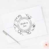 Blueberry Jam Sketch Modern Label Runder Aufkleber (Umschlag)