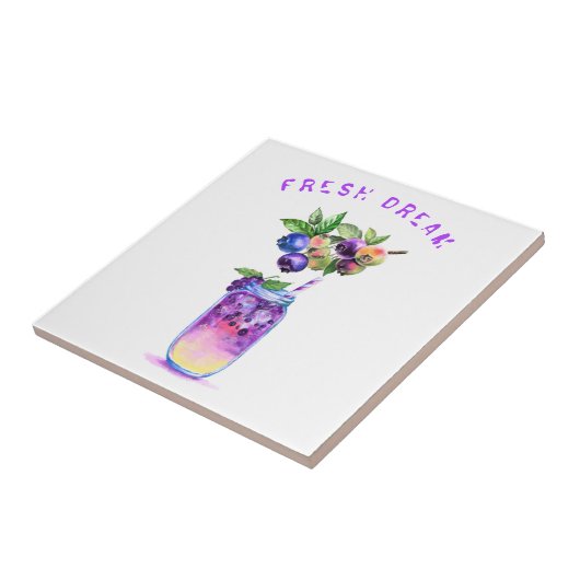 Blueberry Juice Cool Drink Ceramic Tile Fliese (Seite)