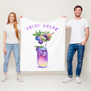 Blueberry Juice Cool Drink Fleece Blanket