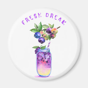 Blueberry Juice Cool Drink Frucht Magnet